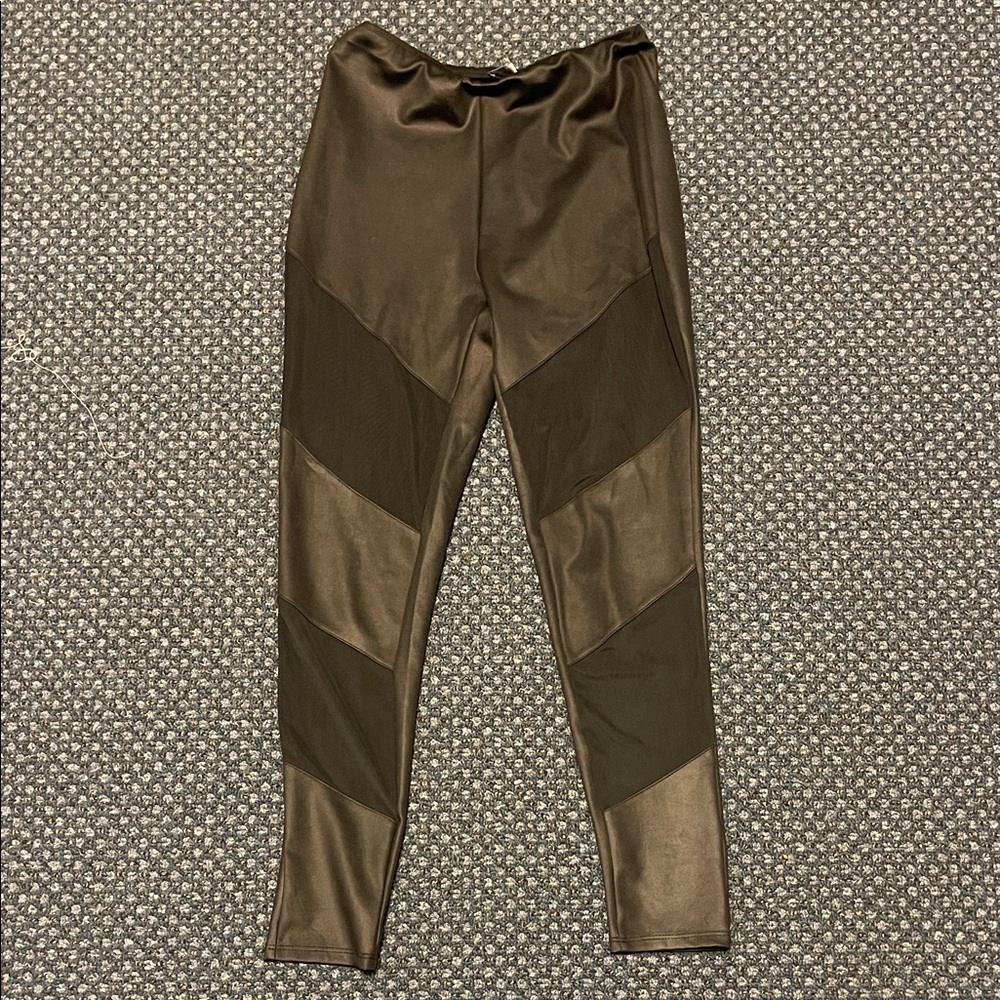 Charlotte Russe Brown and Black Color Block Leggings